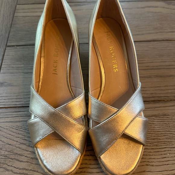 Jack Rodgers Gold Sandals Size 8M - Picture 2 of 11